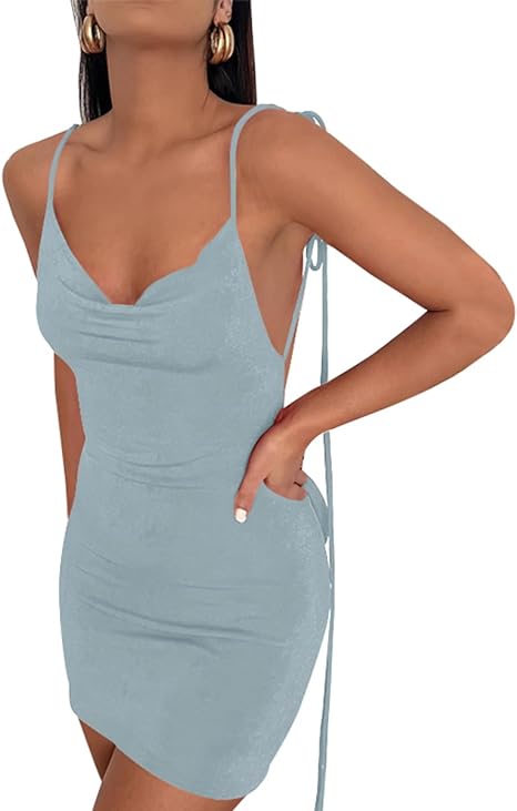 Backless Spaghetti Strap Sleeveless Bodycon Dress