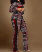Two Piece Zipper Up Top Long Pants