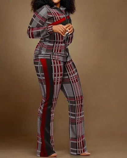 Tops con cremallera de dos piezas y pantalones largos