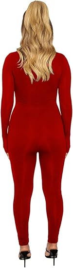 Mono ajustado de color liso con cremallera de manga larga