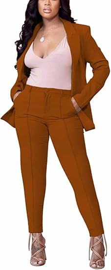 Two Piece Long Sleeve Blazer Pants Set
