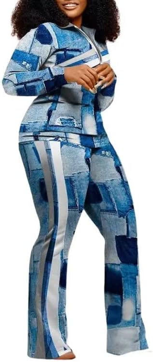 Tops con cremallera de dos piezas y pantalones largos