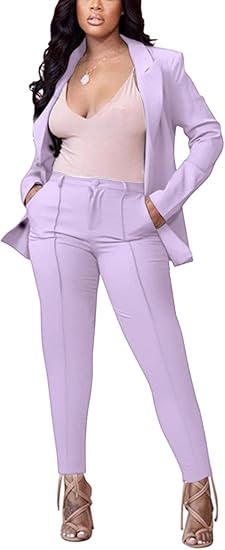 Conjuntos de pantalones y blazer de manga larga de dos piezas