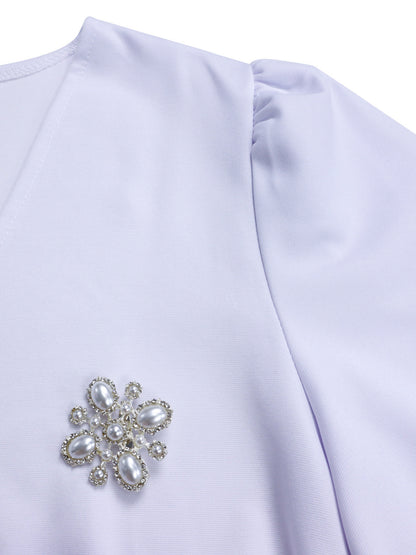 Elegant Lantern Sleeve Midi Dress