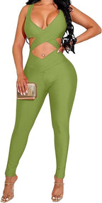 Sleeveless Cut Out Bodycon Jumpsuit