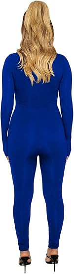 Mono ajustado de color liso con cremallera de manga larga