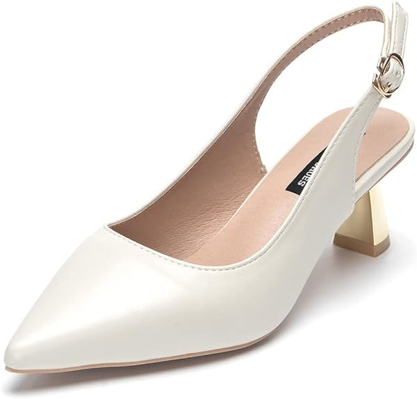 Pointed Toe Slingback Court Shoes