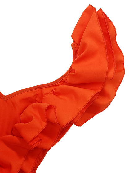 Sleeveless Crimping Backless Asymmetrical Mini Dress