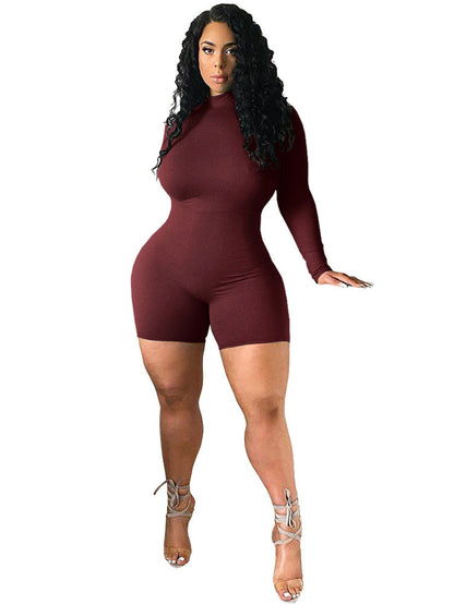 Mono ajustado con cuello simulado y manga larga