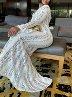 Off Shoulder Lace Maxi Dress