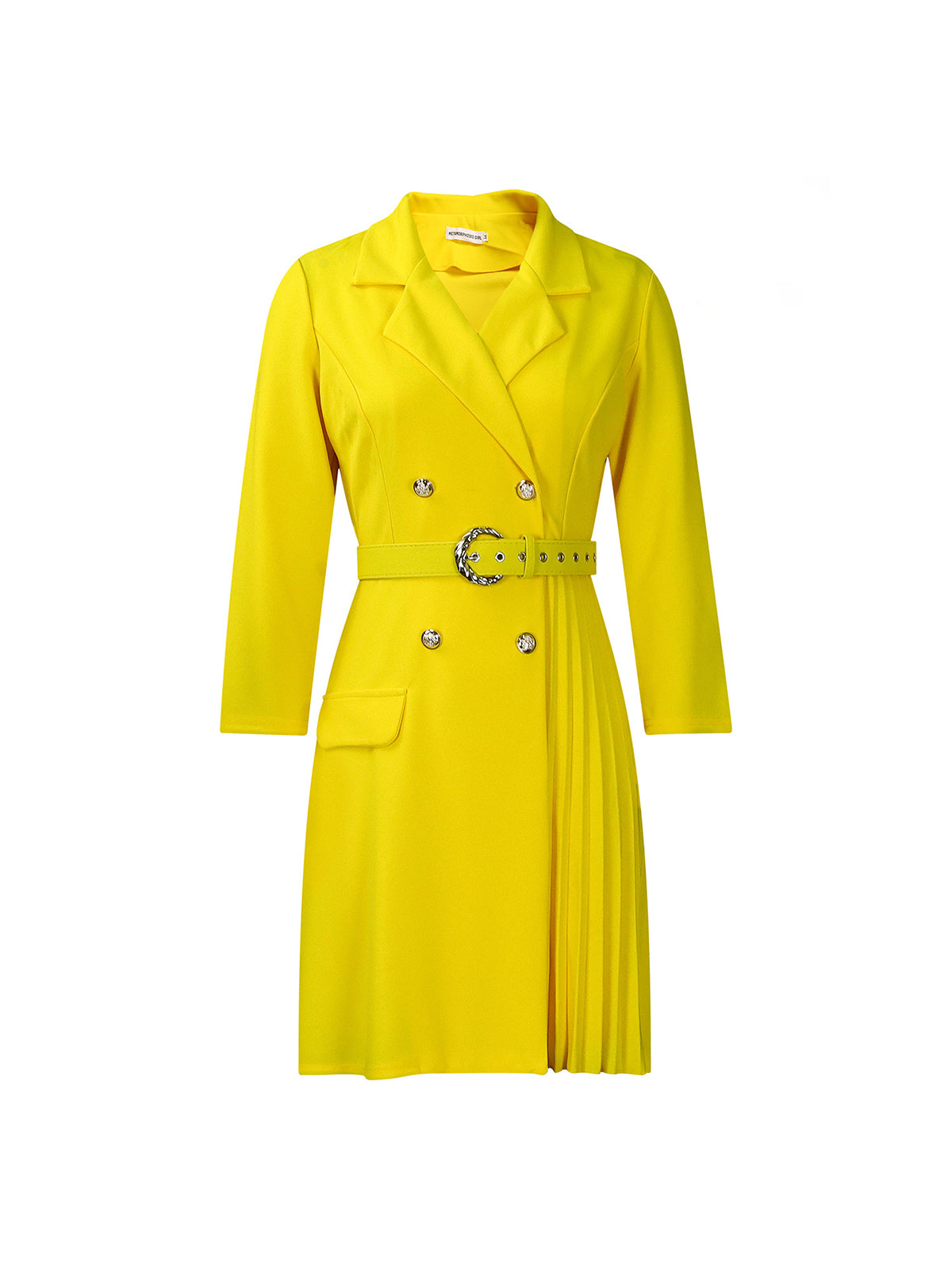 Belted Blazer Pleated Midi Dress