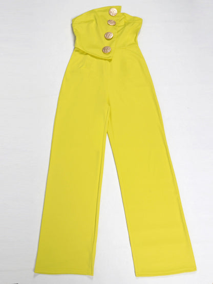 Asymmetrical Sleeveless Strapless Jumpsuit