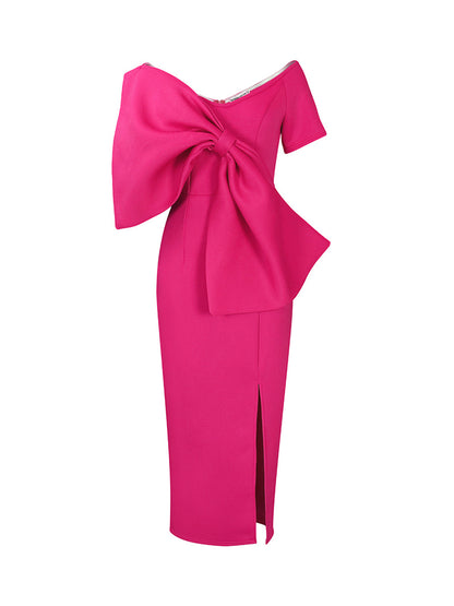 Bow Tie Slit Maxi Dress