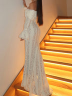 Off Shoulder Lace Maxi Dress