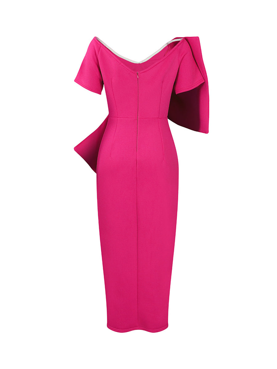 Bow Tie Slit Maxi Dress