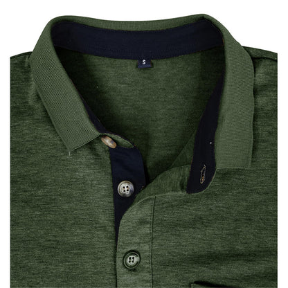 Polo de manga corta para hombre con bolsillo