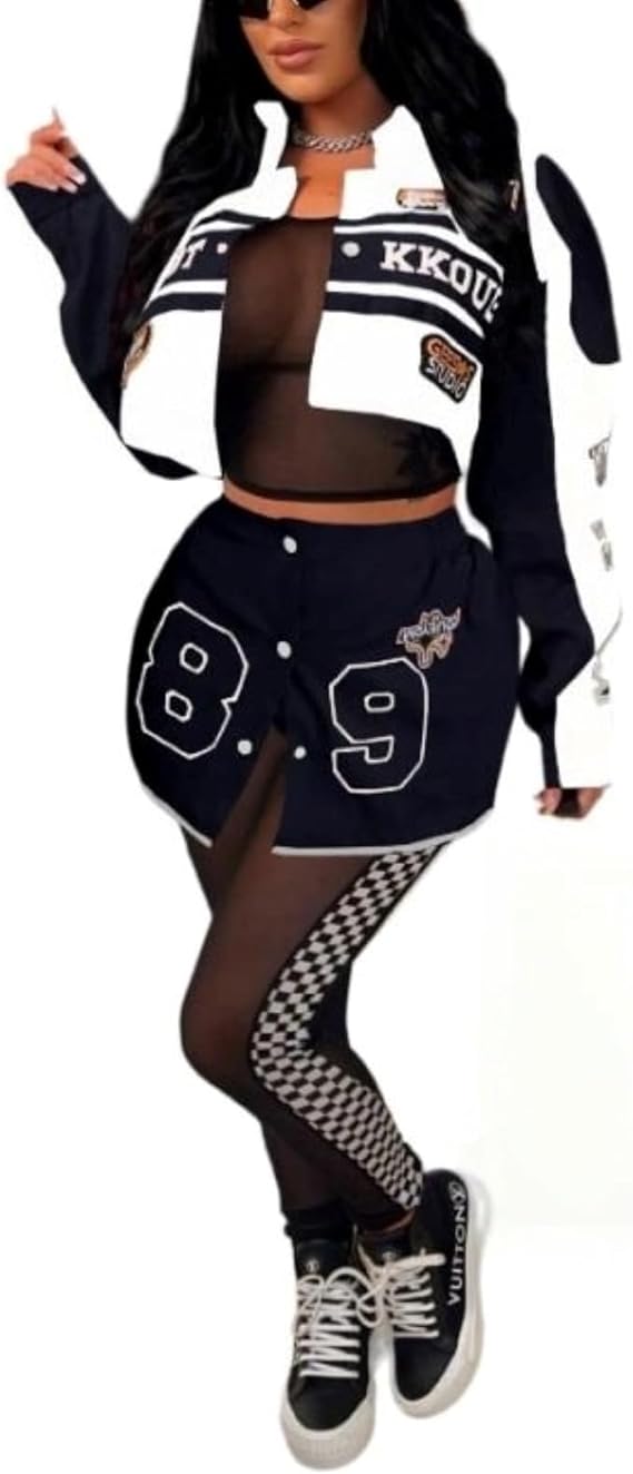 Chaqueta con estampado de bordado de manga larga desmontable