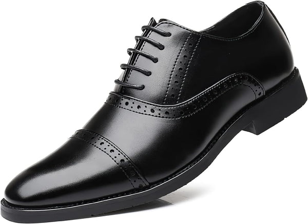 Mens Leather Hollow Out Lace Up Shoes