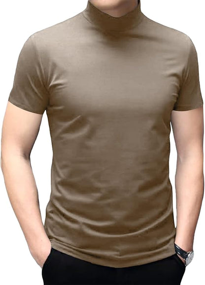 Mens Short Sleeve Turtleneck Tops