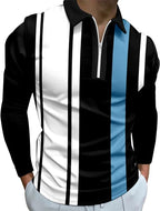 Polos de manga larga de algodón para hombre