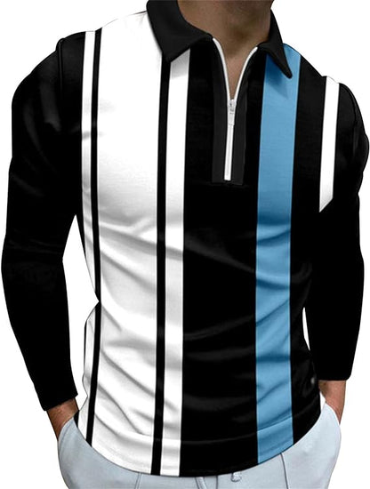 Polos de manga larga de algodón para hombre