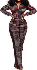 Two Piece Zipper Up Top Long Pants