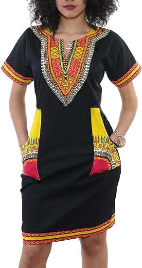 Vestido ajustado con cuello en V y estampado