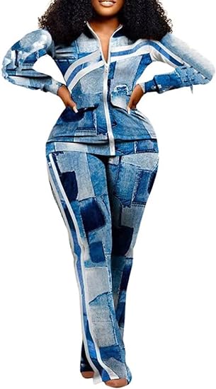 Tops con cremallera de dos piezas y pantalones largos