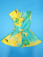 Asymmetric Tie Dye Cutout Romper