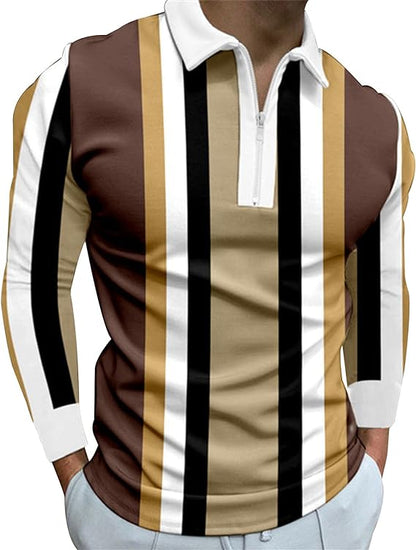 Polos de manga larga de algodón para hombre