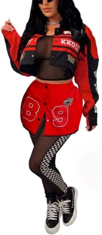 Chaqueta con estampado de bordado de manga larga desmontable