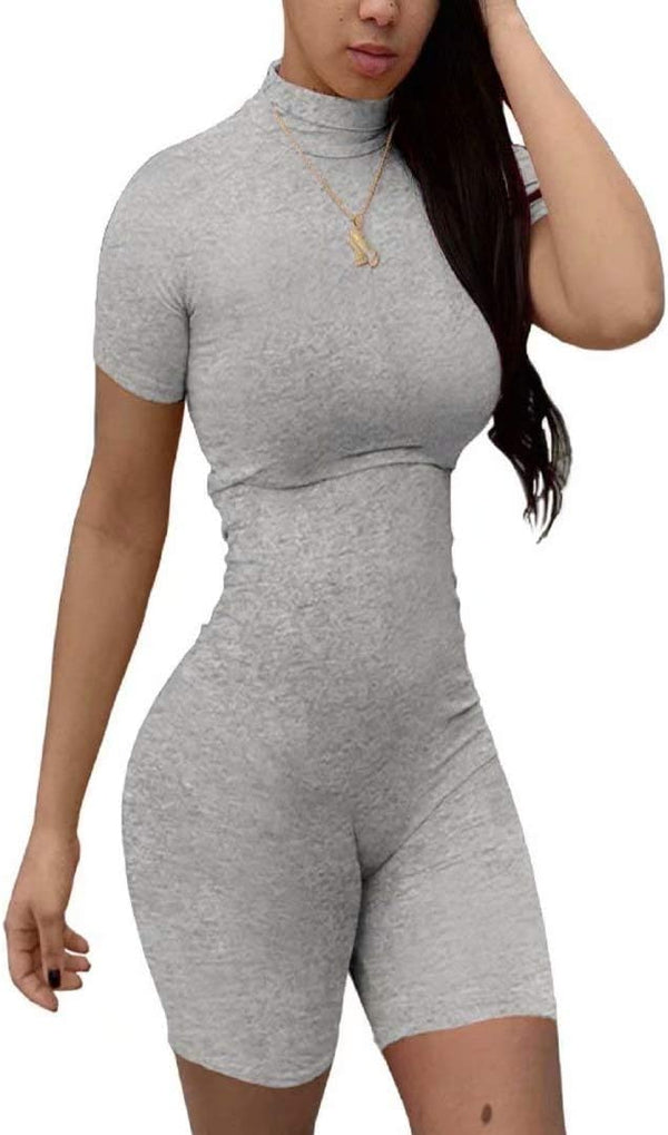 Long Sleeve Bodycon Short Jumpsuits