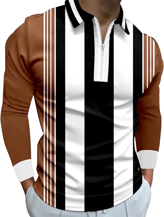 Polos de manga larga de algodón para hombre