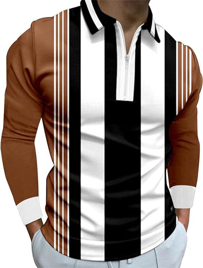 Polos de manga larga de algodón para hombre