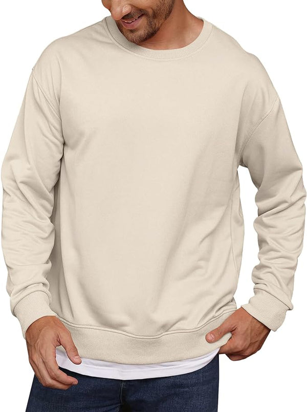 Mens Crew Neck Long Sleeve Pullover