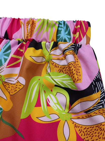 Printed Two-Piece Shirt & Wide-Leg Pants