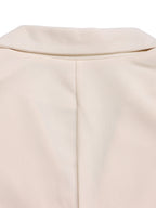 Belted Color-Block Pleated Blazer Midi Dress