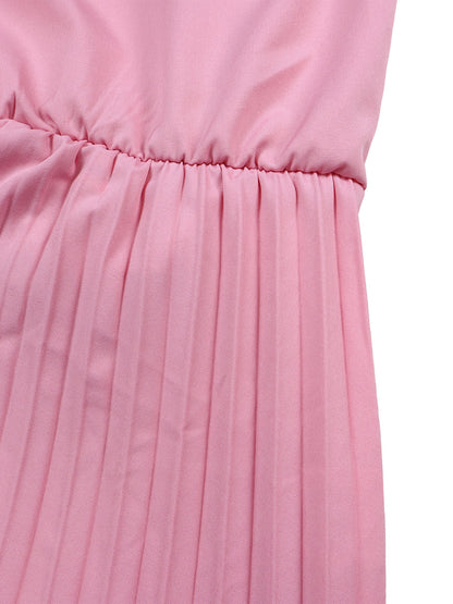 Chain Halter Backless Pleated Jumpsuit