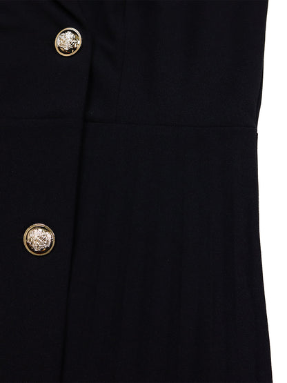 Belted Blazer Pleated Midi Dress
