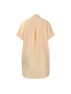Studded Trim Oversized Shirt Midi Dress