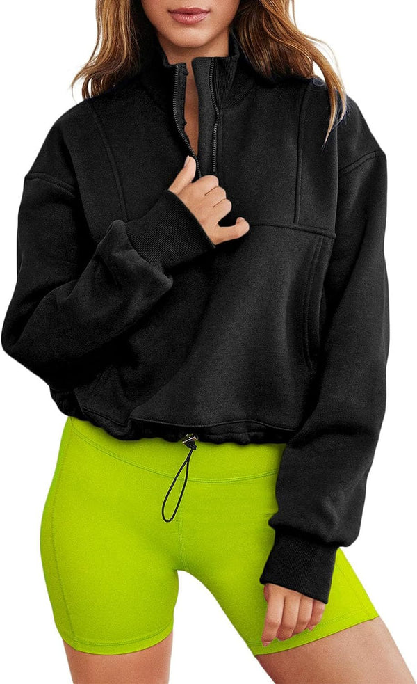 Fleece-Lined Half-Zip Sweatshirt