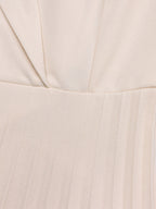 Belted Color-Block Pleated Blazer Midi Dress