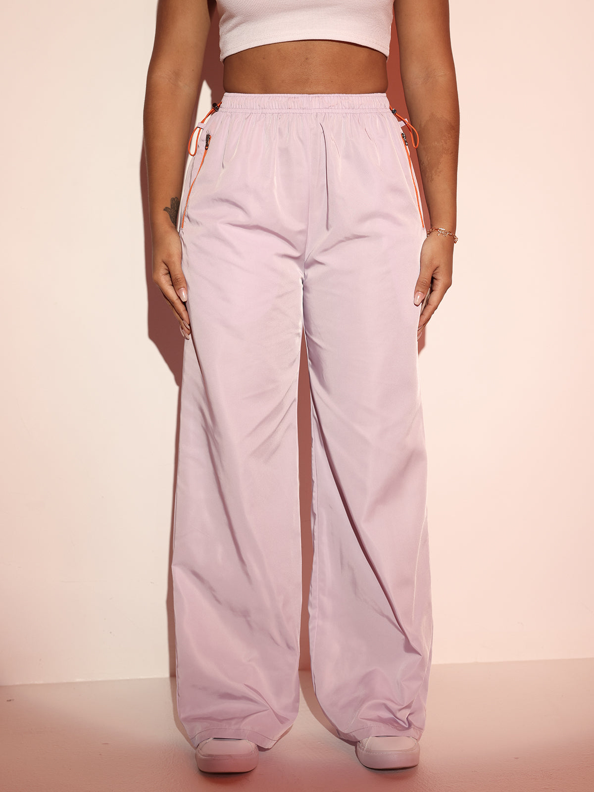 Elastic Waist Cargo Wide Leg Pants