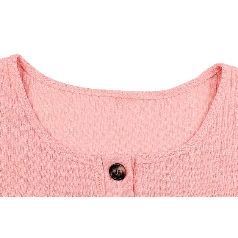 Conjunto de pantalón de pierna ancha y top con cuello cuadrado abotonado