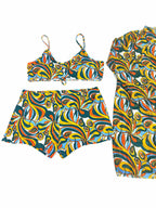 Plus Size Three Piece Floral Print Short Set