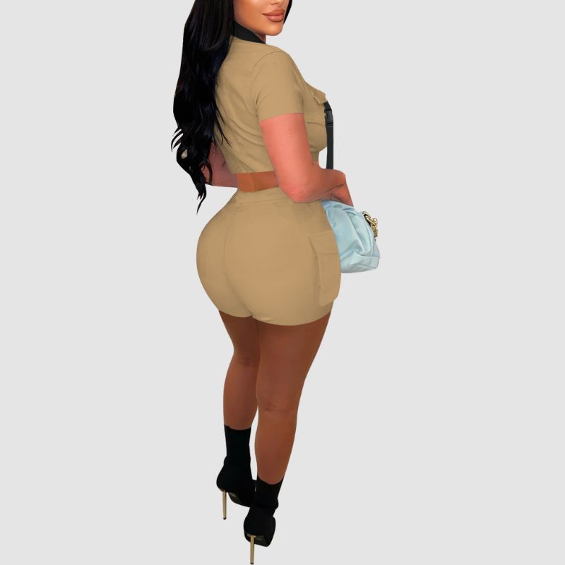 Conjunto cargo casual de color sólido