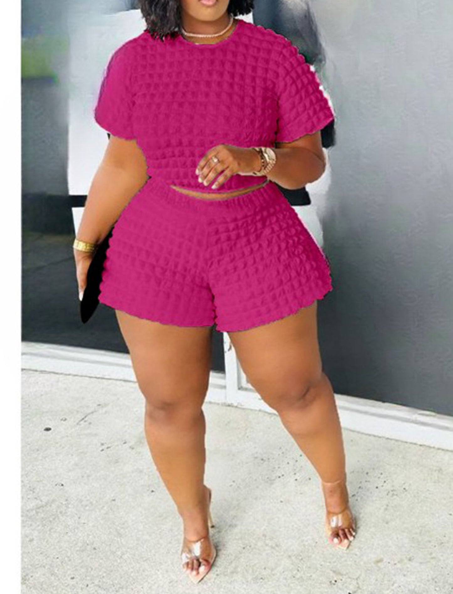 Two Piece Short Sleeve Top Shorts