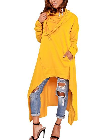 Asymmetric Long Sleeve Sweatshirts Tunic Top