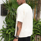 Mens Solid Color Short Sleeve Top