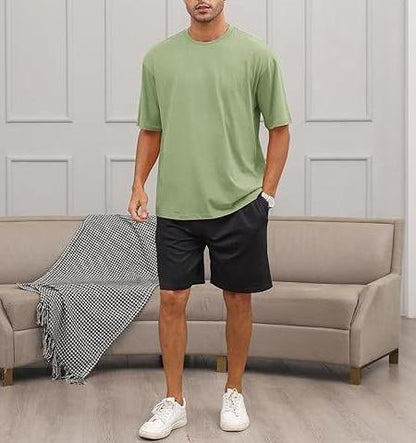 Mens Crewneck Solid Color Top